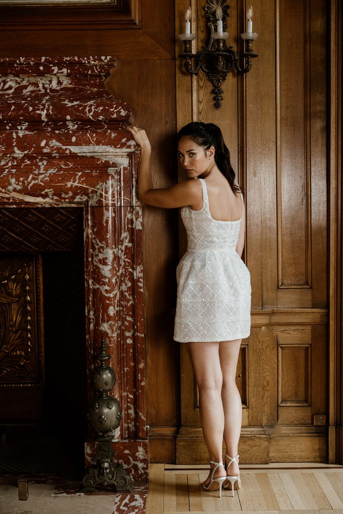 Robe courte Babylone Maite Bailleul collection 2025, Sequin, robe civile