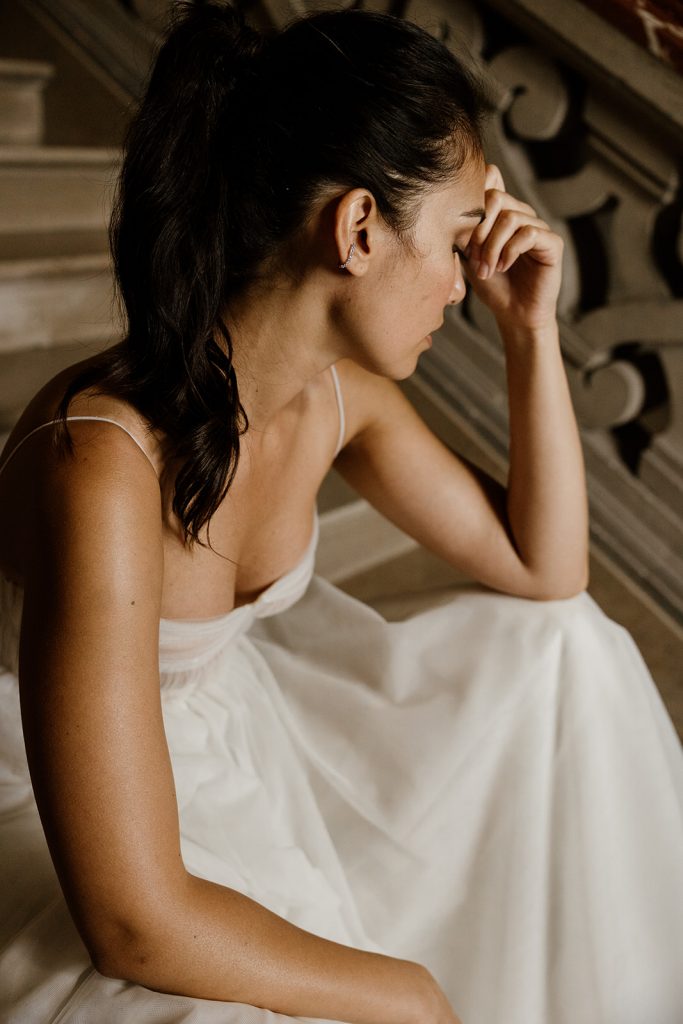 Profil robe de mariée Venus Maite Bailleul 2025 bustier structuré tulle bretelles jupe fluide