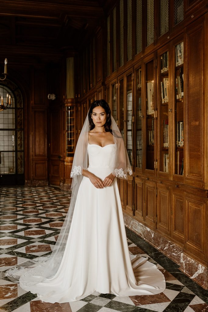 Robe de mariée Milo avec voile Lisa Maite Bailleul Masterpiece 2025 vue entière
