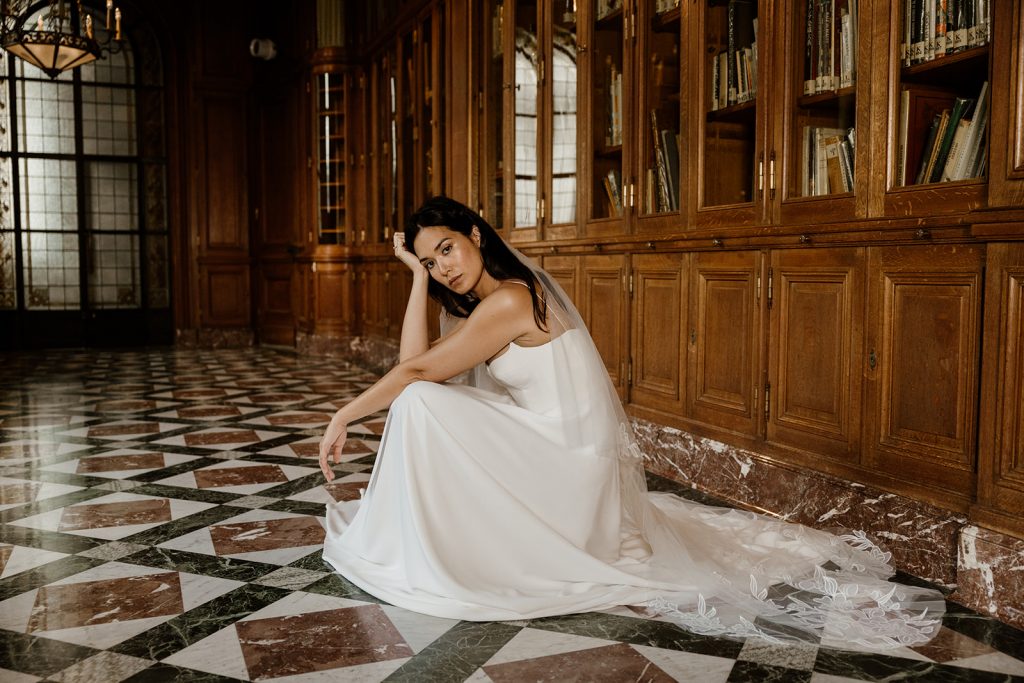 Robe de mariée Milo avec voile Maite Bailleul Masterpiece 2025