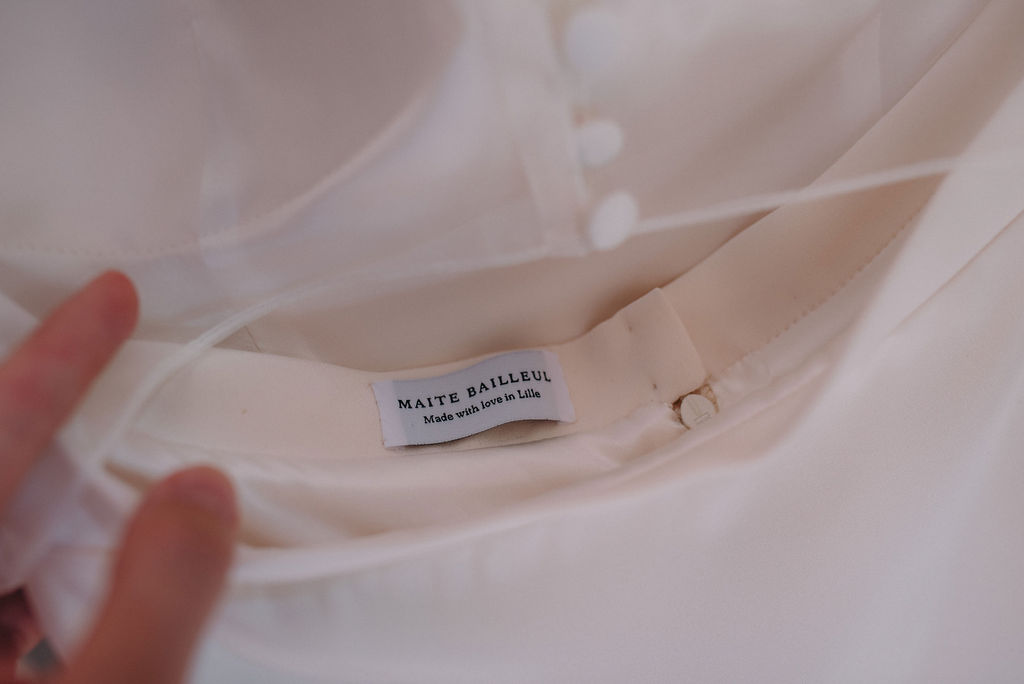 robe de mariée Maité Bailleul detail de la griffe